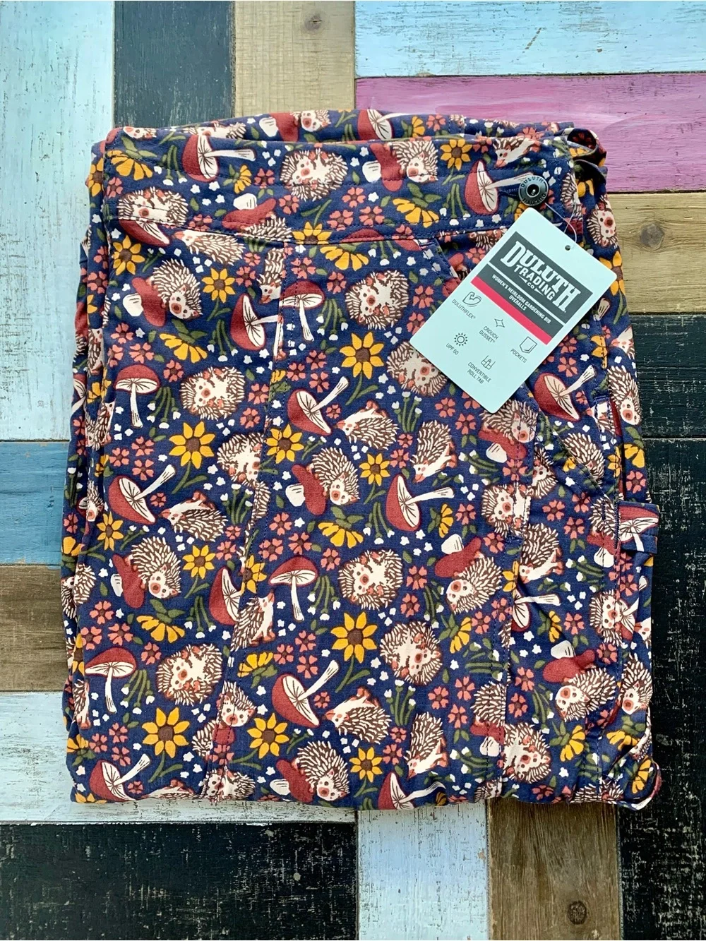 NWT Duluth XXL x31” Heirloom Gardening Bib Overalls Dusk Blue Fall Hedgehog Bibs - Picture 7 of 8